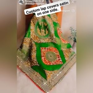 Custom lap cover matching hanger to match